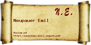 Neupauer Emil névjegykártya